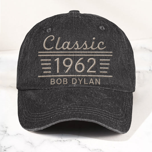Bob Dylan Classic 1962 Est Folk Rock Music Merch Denim Cap – Retro Vintage Dad Cap Gift For Dad (With Box)