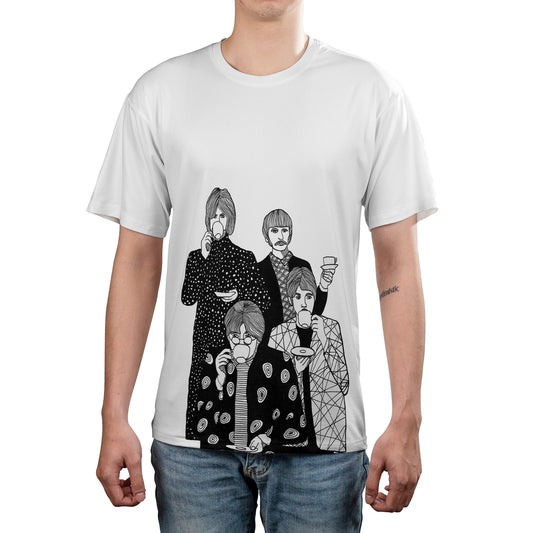 The Beatles Art T-Shirt – Rock Music The Fab Four Tea Club Graphic Unisex Tee