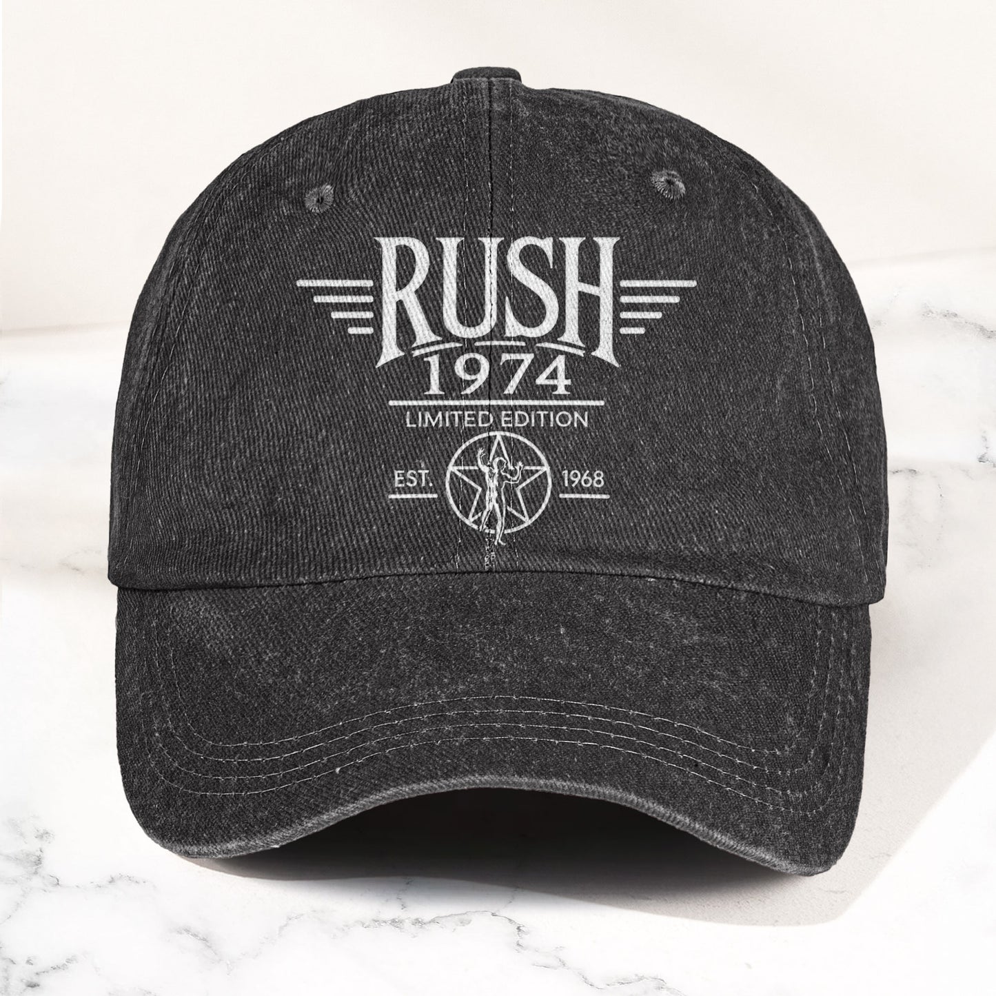 Rush Band Logo 1974 Starman Denim Cap – Vintage Dad Cap Gift For Dad (With Box)