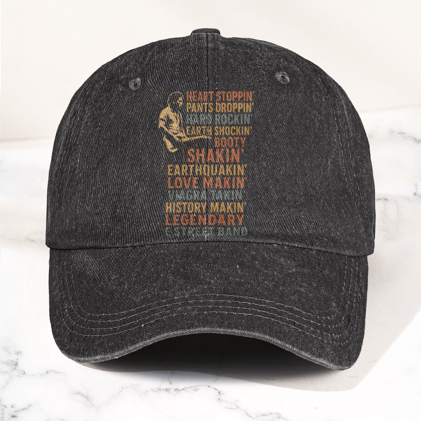Vintage Bruce Springsteen Lyrics  Denim Cap – Retro Rock Music Fan Cap (With Box)