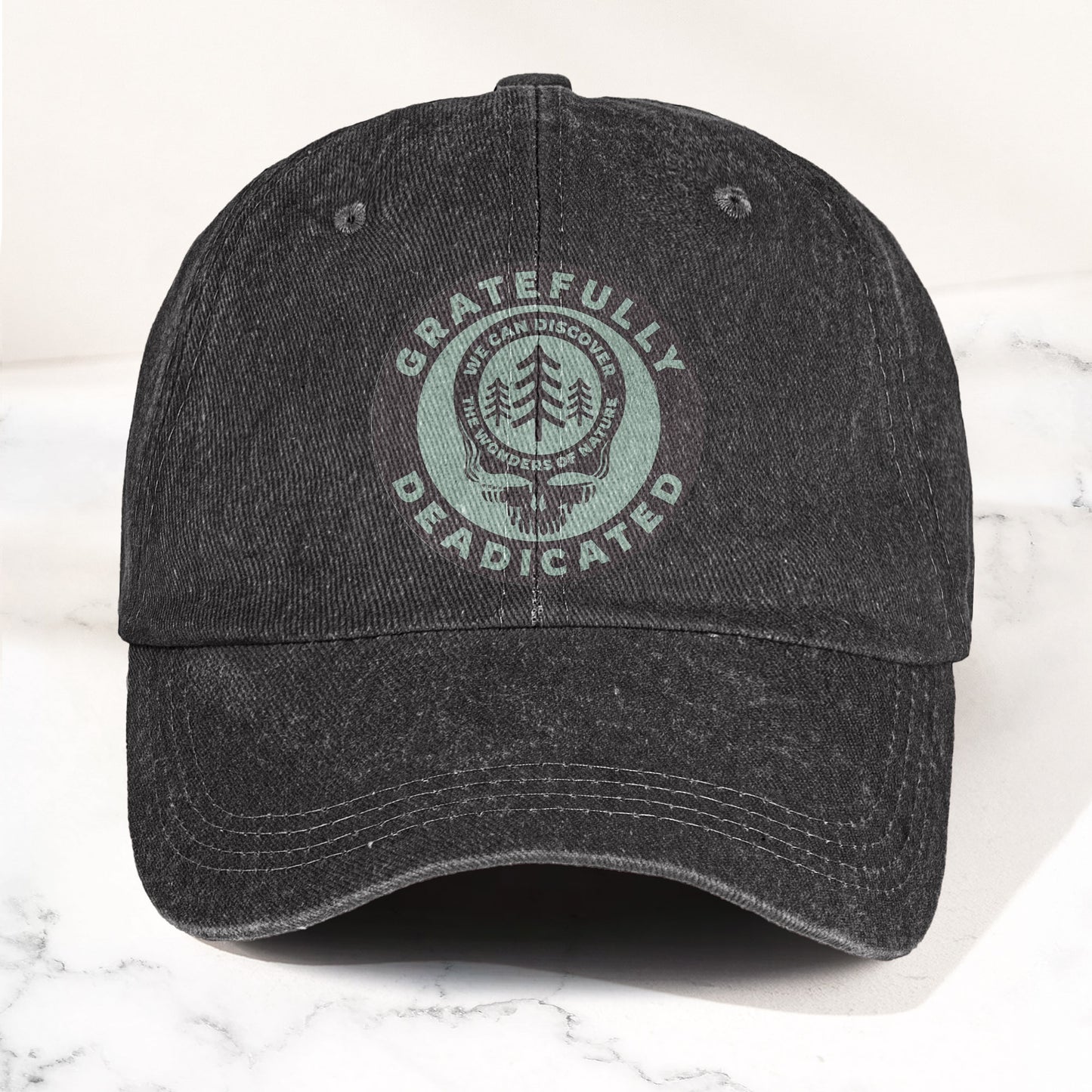Gratefully Deadicated Denim Cap – Retro Grateful Dead Tribute Merch Hat Gift For Dad (With Box)