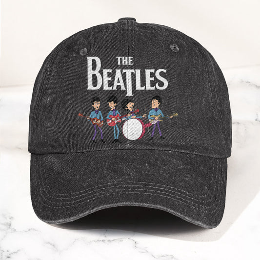 The Beatles Fab Four Cartoon Denim Cap – Retro Vintage Dad Cap Gift For Dad (With Box)