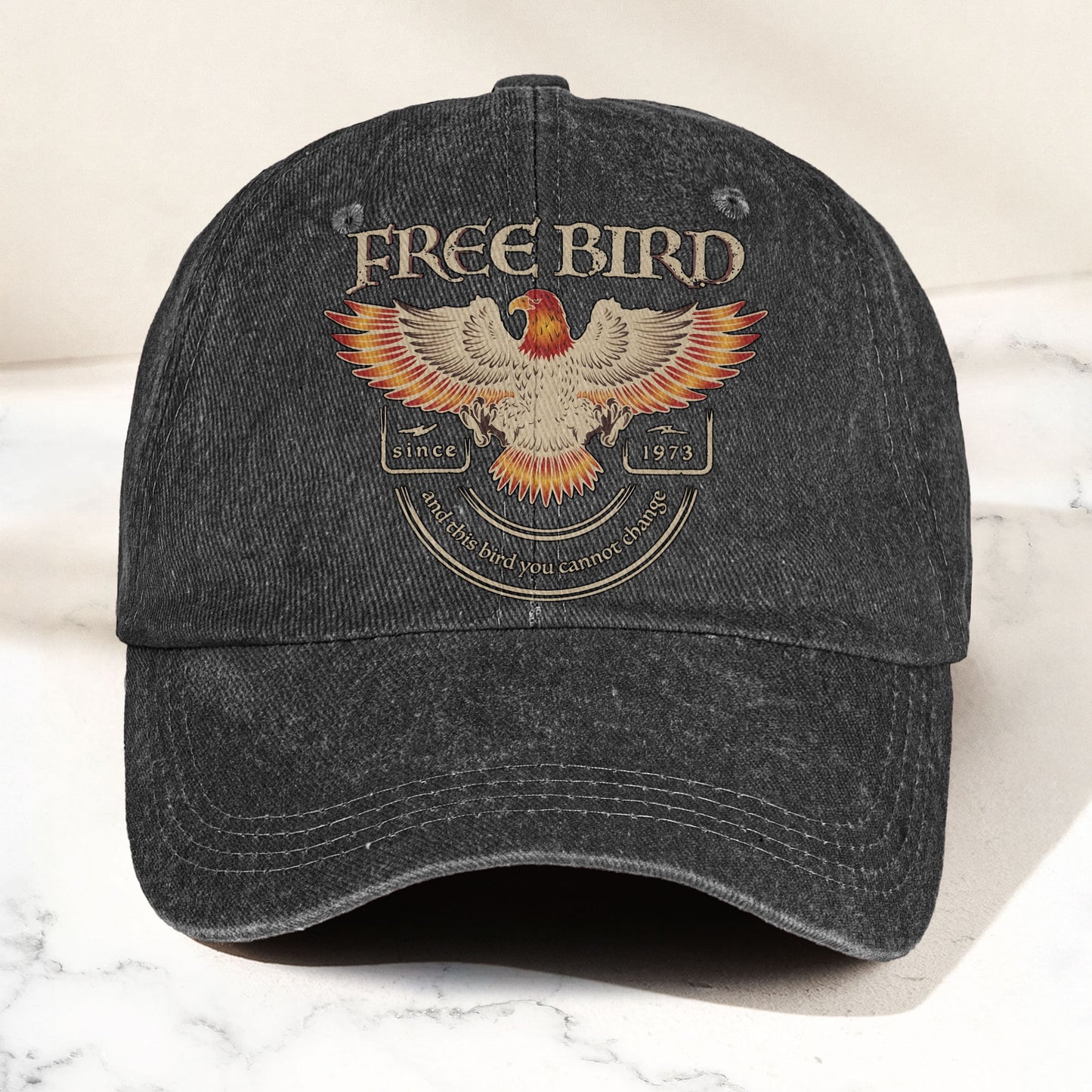 Lynyrd Skynyrd Denim Cap – “Free Bird” Vintage Eagle Dad Hat