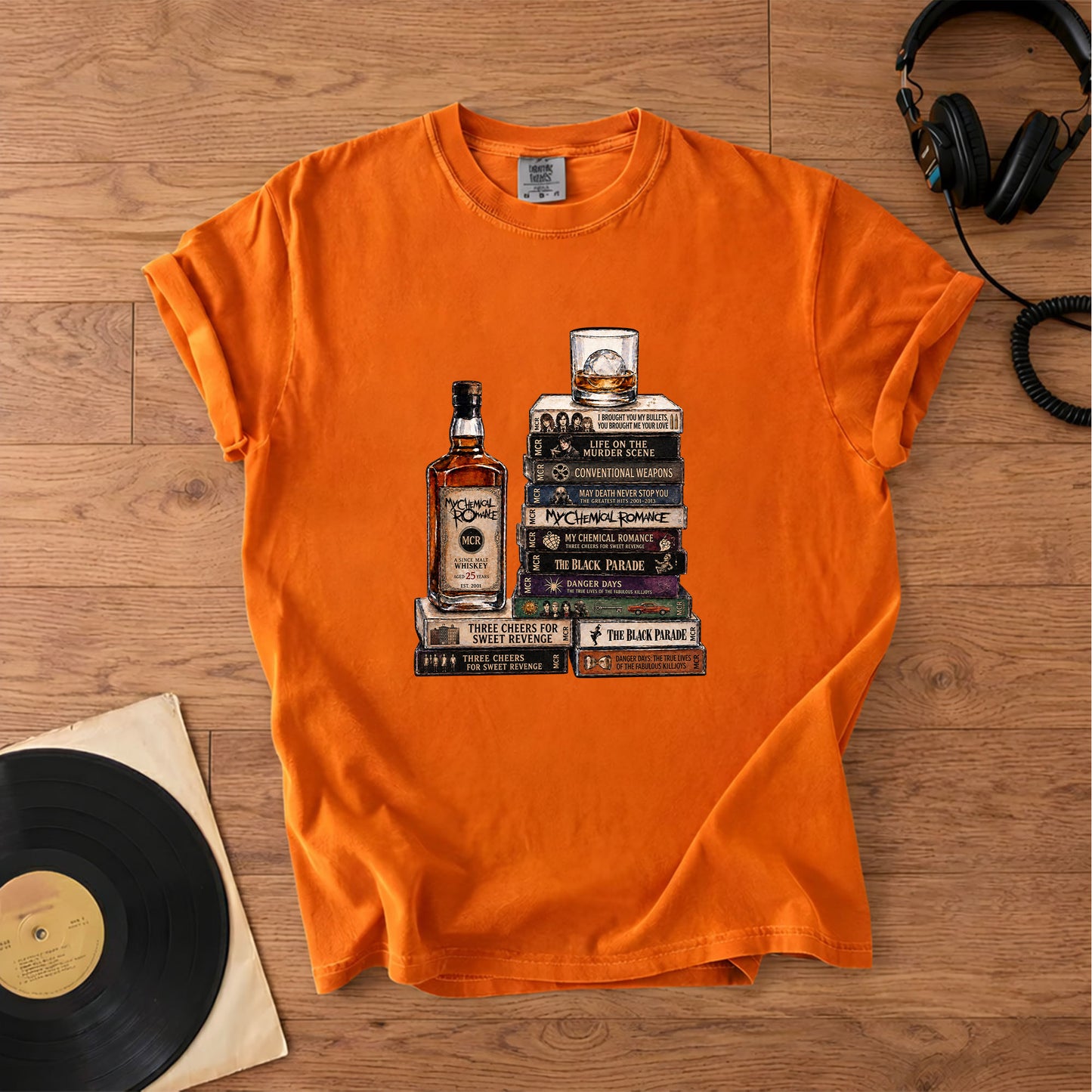 My Chemical Romance Cassette Album Collection T-Shirt – Retro Rock Music Band Merch Tee