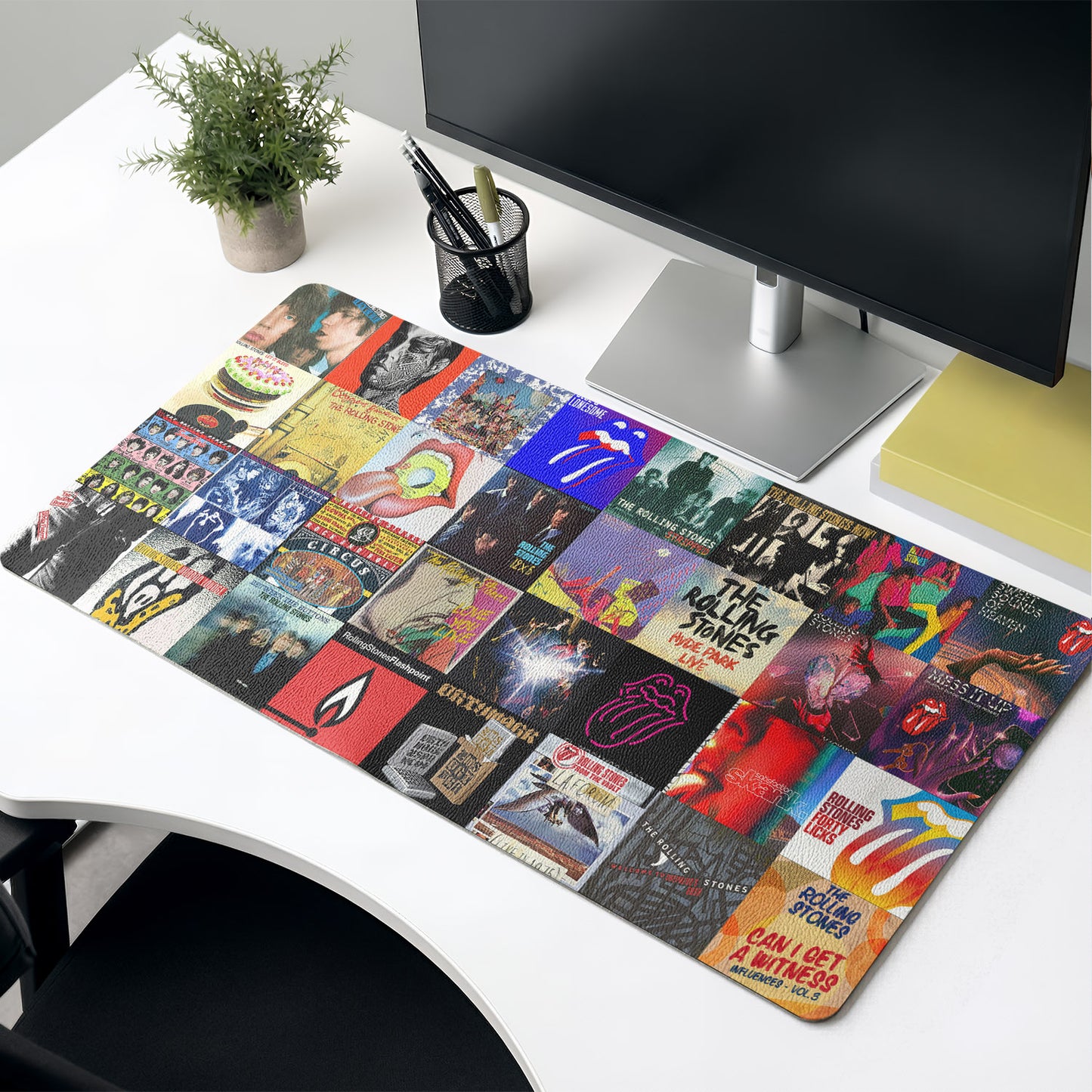 The Rolling Stones Band Vintage Cassette Desk Mat – Non-slip Home Office Gift Keyboard Pad for Rock Music Lovers