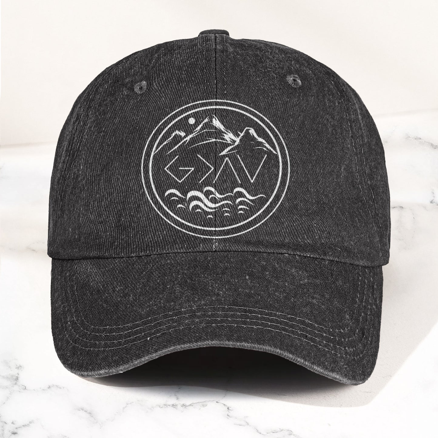 God Is Greater Than The Highs And Lows Denim Cap – Dad Cap Gift For Dad (With Box)