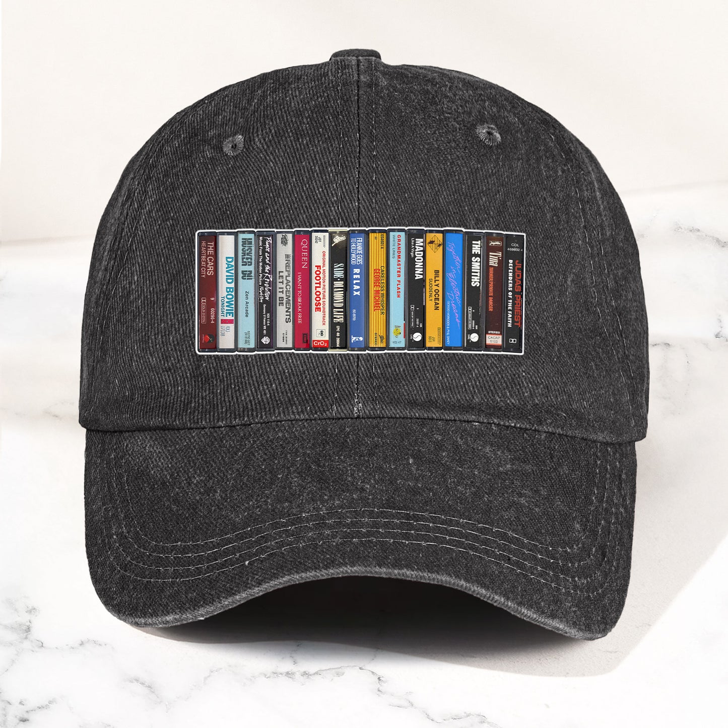 Vintage Cassette Tape Denim Dad Cap – Retro Music Collection Aesthetic Hat (With BOX)