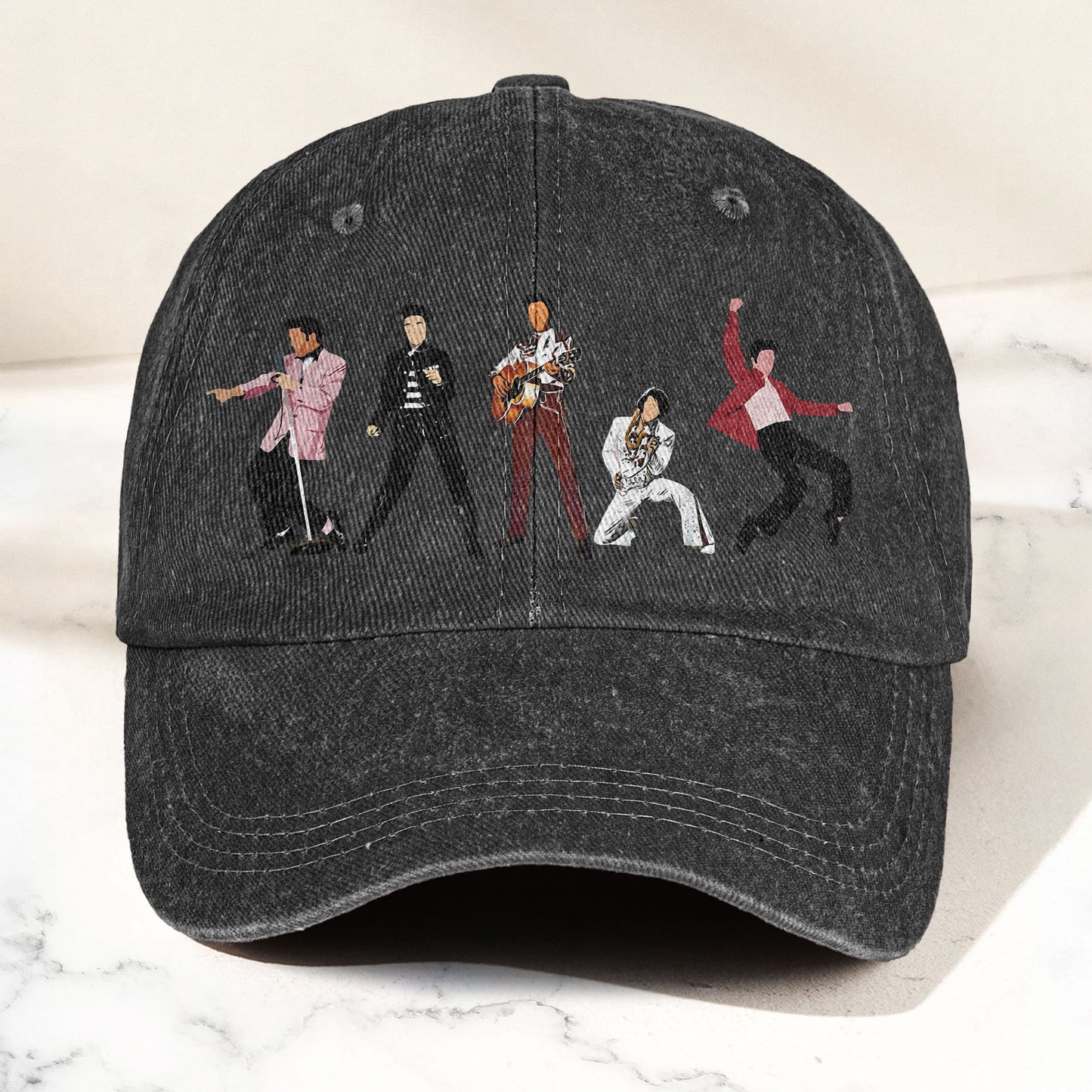 Elvis Presley Denim Cap – Iconic Eras Graphic Dad Hat (With Box)