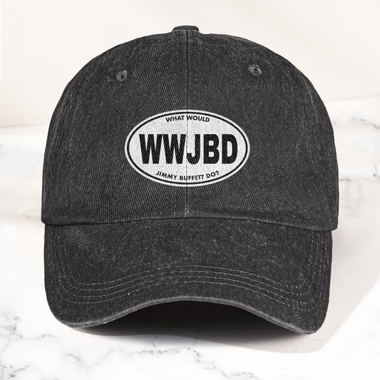WWJBD Denim Cap – Retro Jimmy Buffett Inspired Dad Hat (With Box)