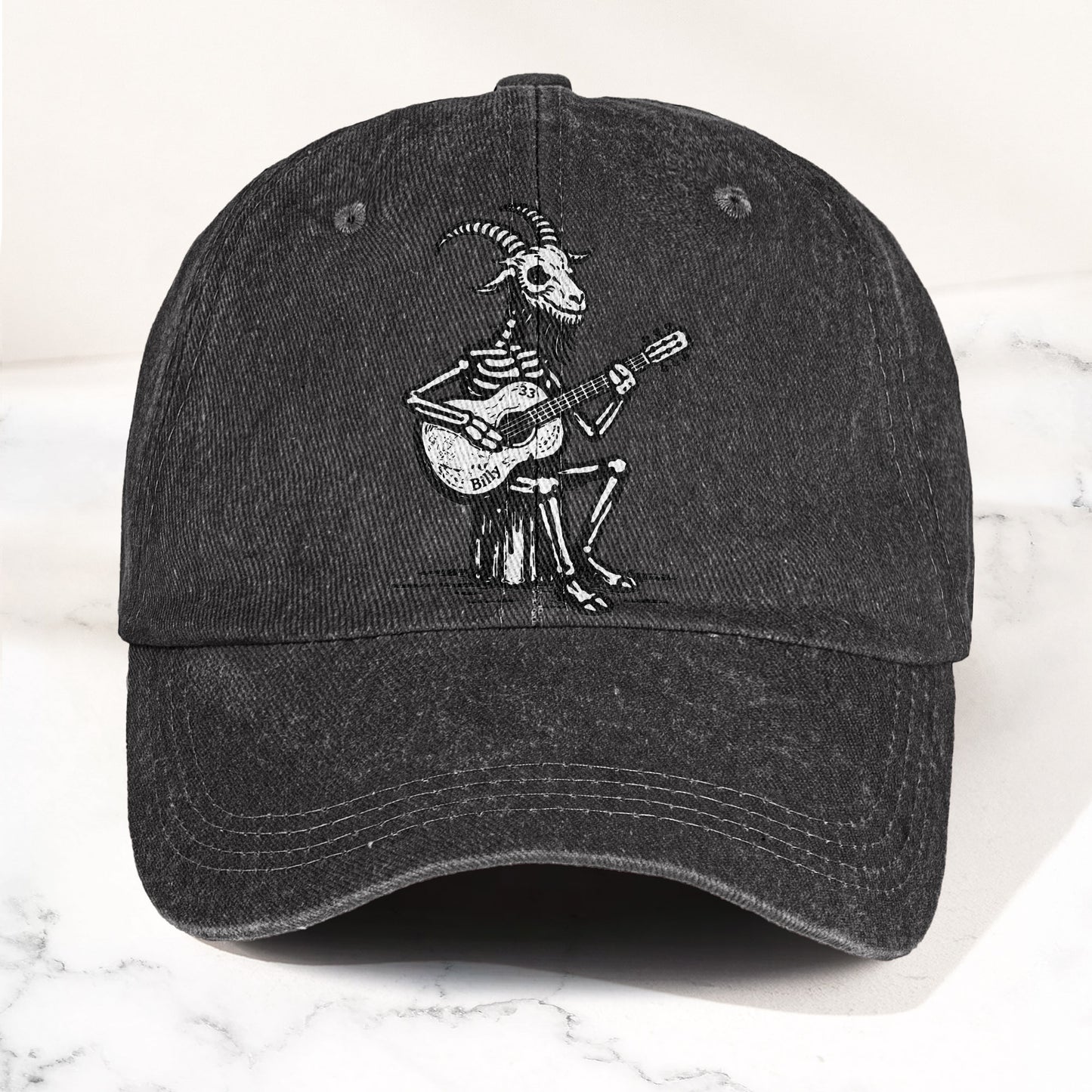 Billy Strings GoatSkeleton Guitarist Graphic Music Merch Denim Cap – Retro Vintage Dad Cap Gift For Dad (With Box)
