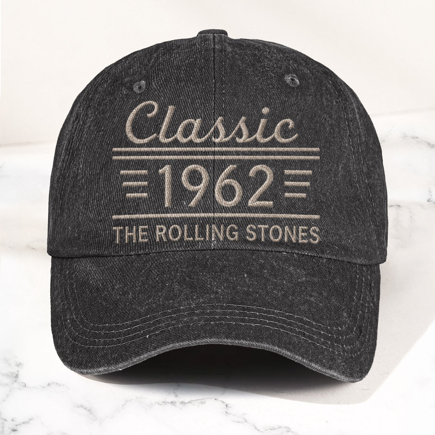 The Rolling Stones Classic 1962 Est Rock And Roll Band Music Merch Denim Cap – Retro Vintage Dad Cap Gift For Dad (With Box)