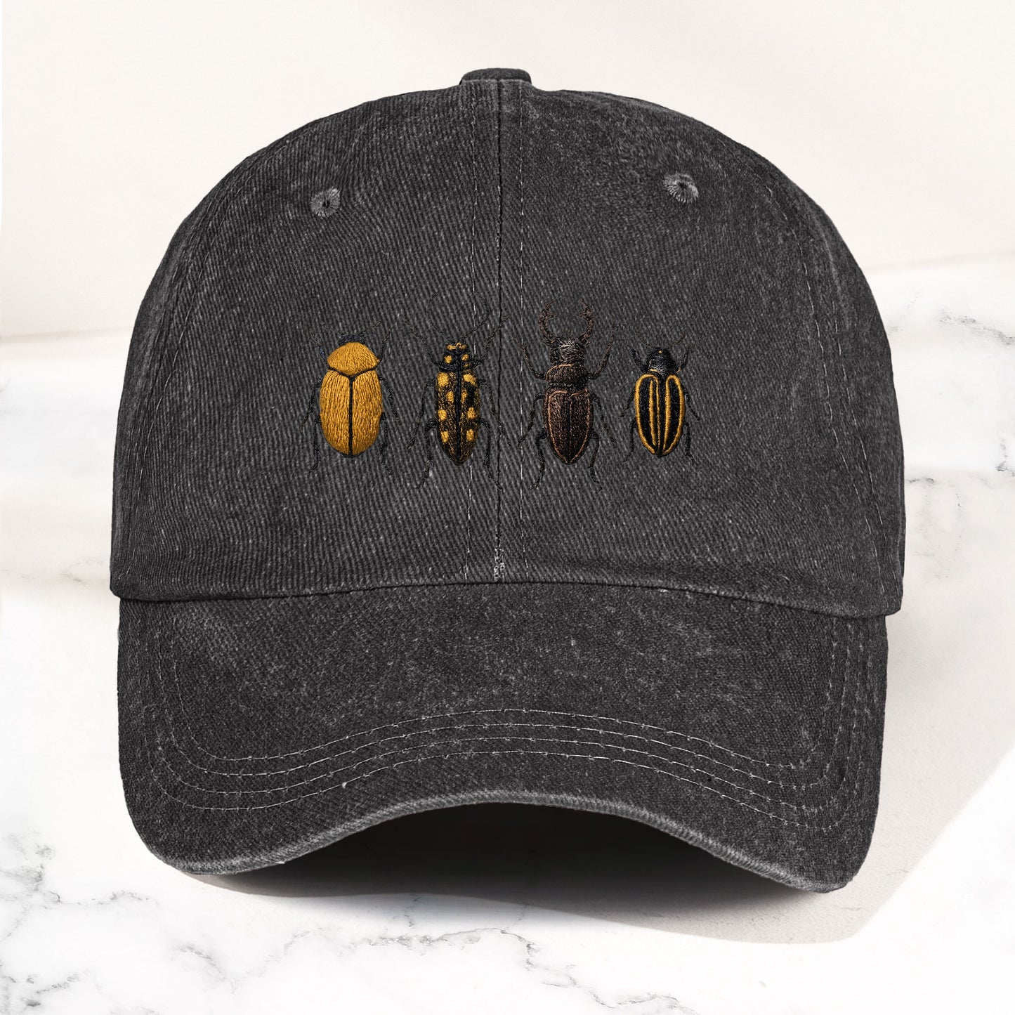 The Beatles Denim Cap – Minimalist Beetle Design Dad Hat ( With Box)
