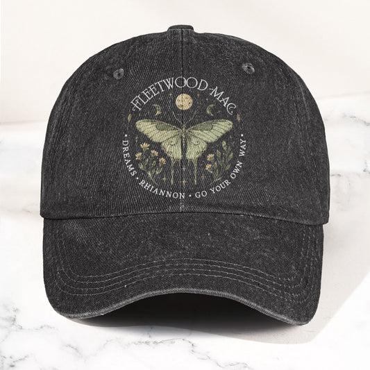 Fleetwood Mac Butterfly Mystical Graphic Vintage Denim Cap – Retro Dad Cap (With Box)