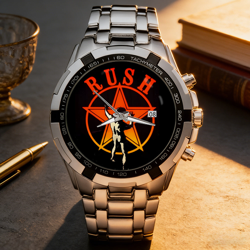 Rush Starman Classic Rock Luxury Watch – Stainless Steel Band Music Fan Gift
