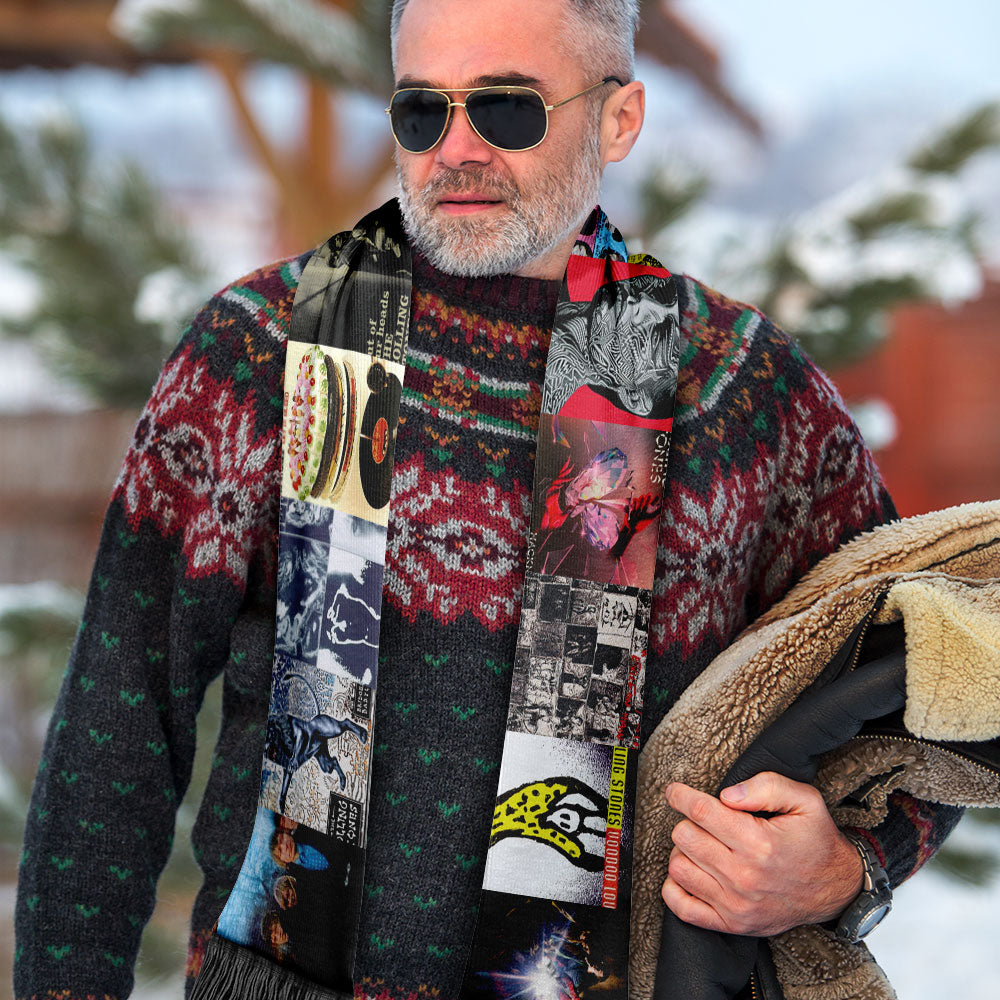 The Rolling Stones Album Collage Scarf – Classic Rock Fan Gift