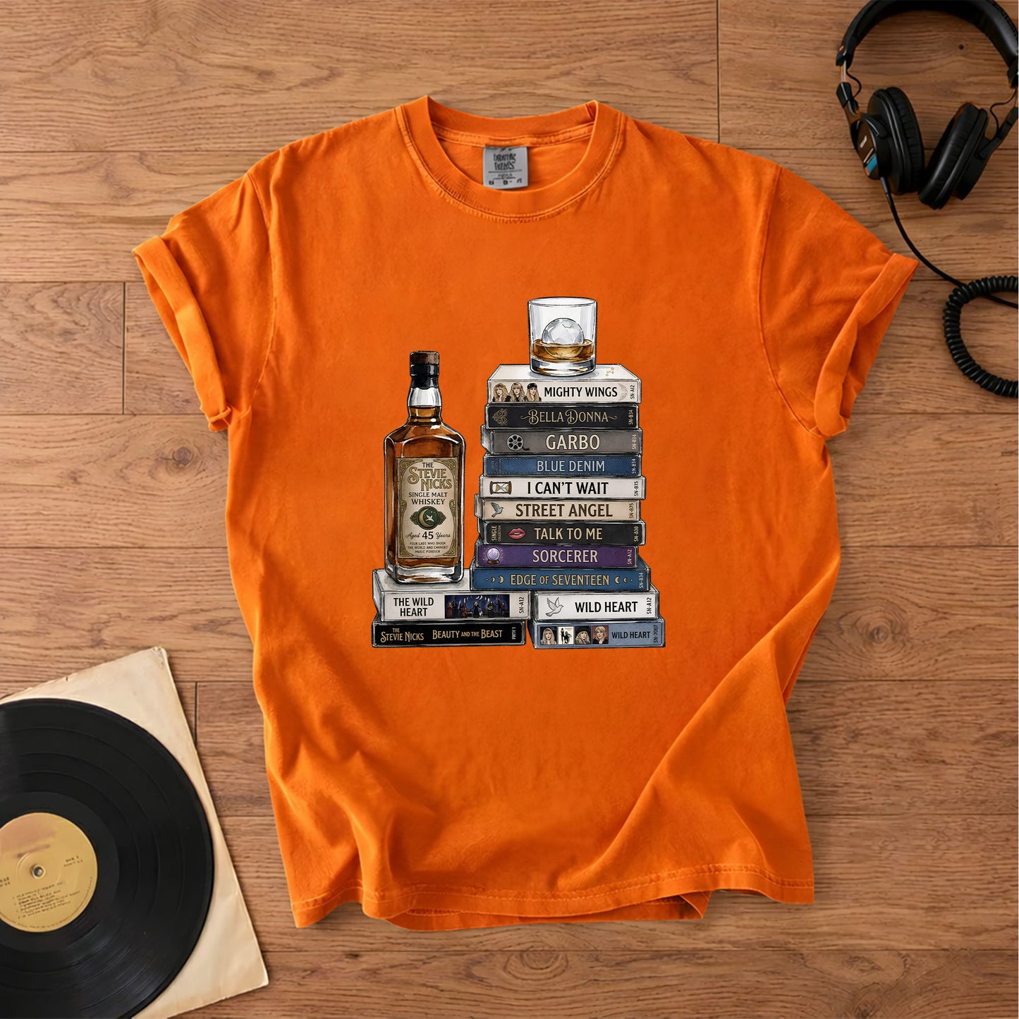 Stevie Nicks Cassette Album Collection Vintage T-Shirt – Retro Rock Music Stevie Nicks Merch Tee