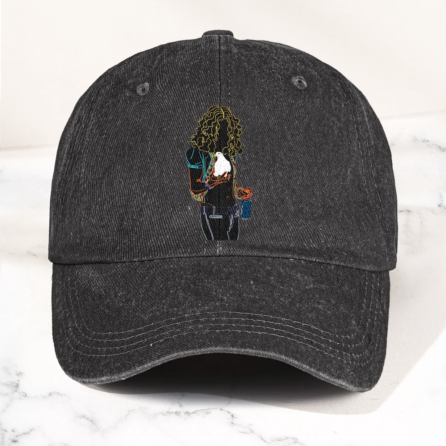 Robert Plant Denim Cap – Retro Classic Rock Music Inspired Dad Hat (With Box)