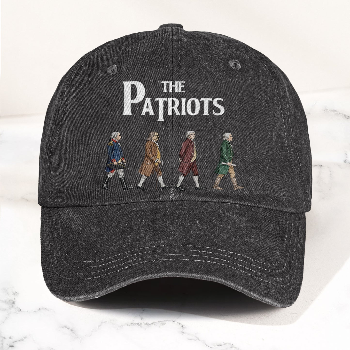 The Patriots Cartoon Illustration Denim Cap – Retro Vintage Dad Cap Gift For Dad (With Box)