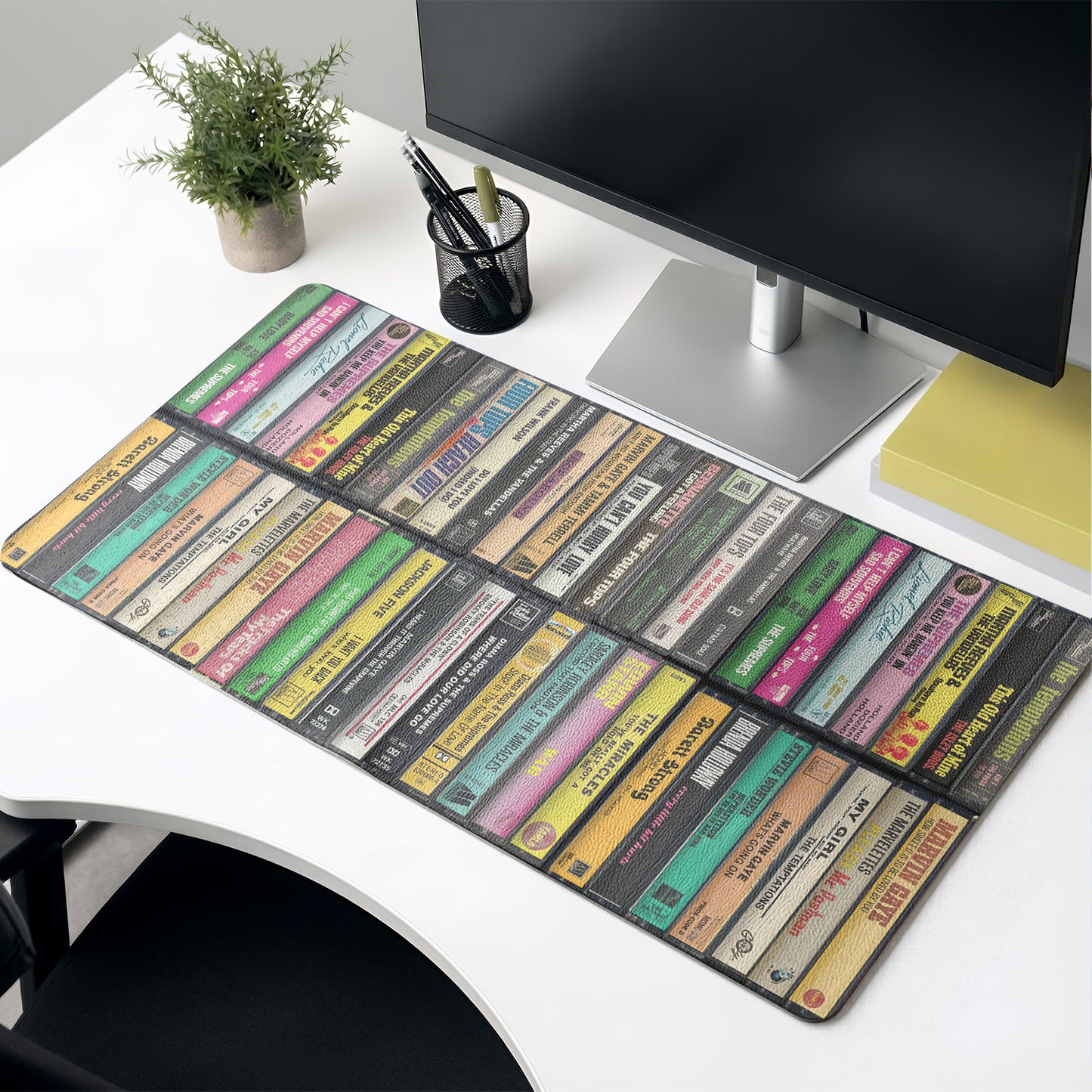 Motown Cassette Tape Art Print 1960s Music Desk Mat – Non-slip Home Office Gift Keyboard Pad Birthday Gift For Music Lovers