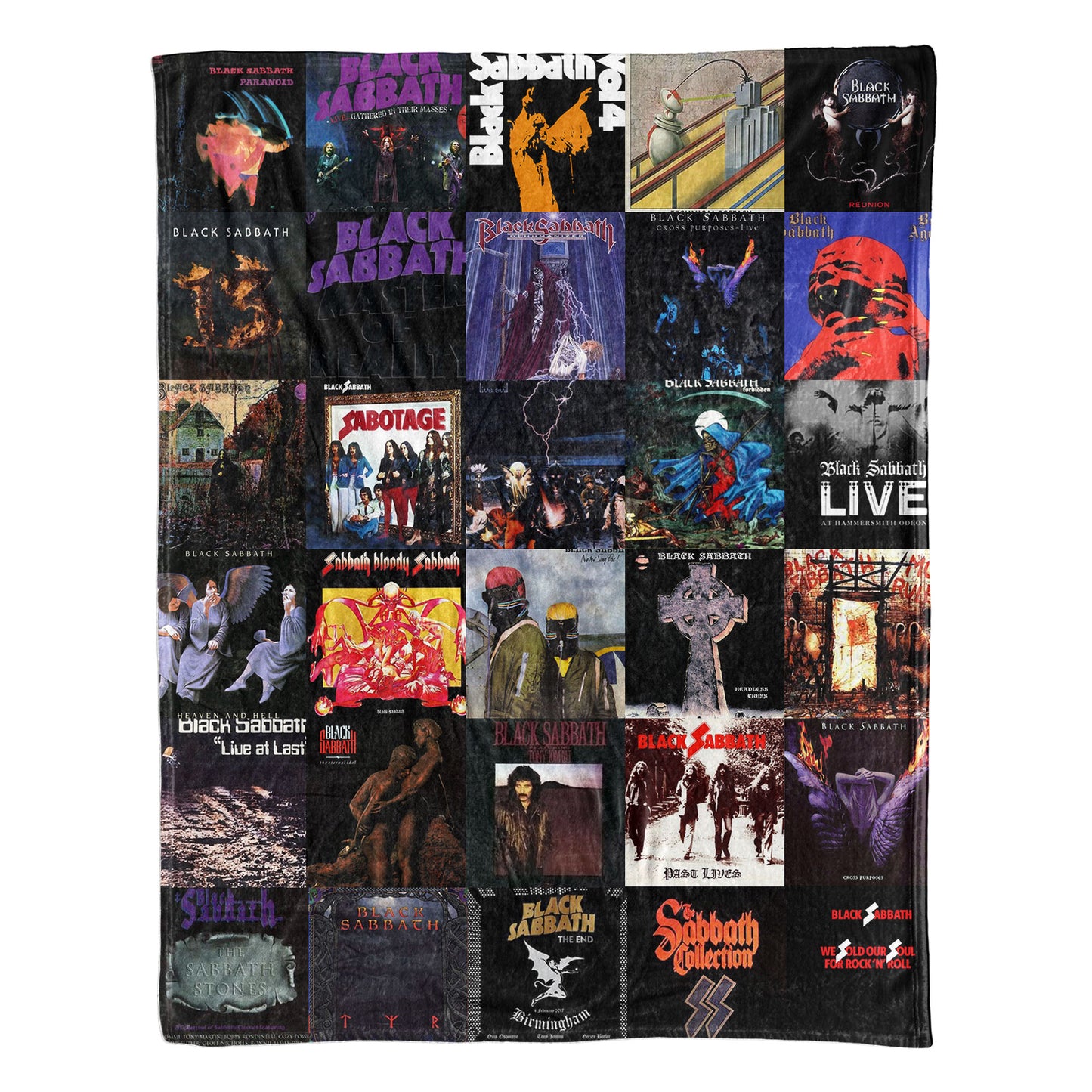 Black Sabbath Sherpa Blanket – Album Cover Collage Heavy Metal Throw Blanket