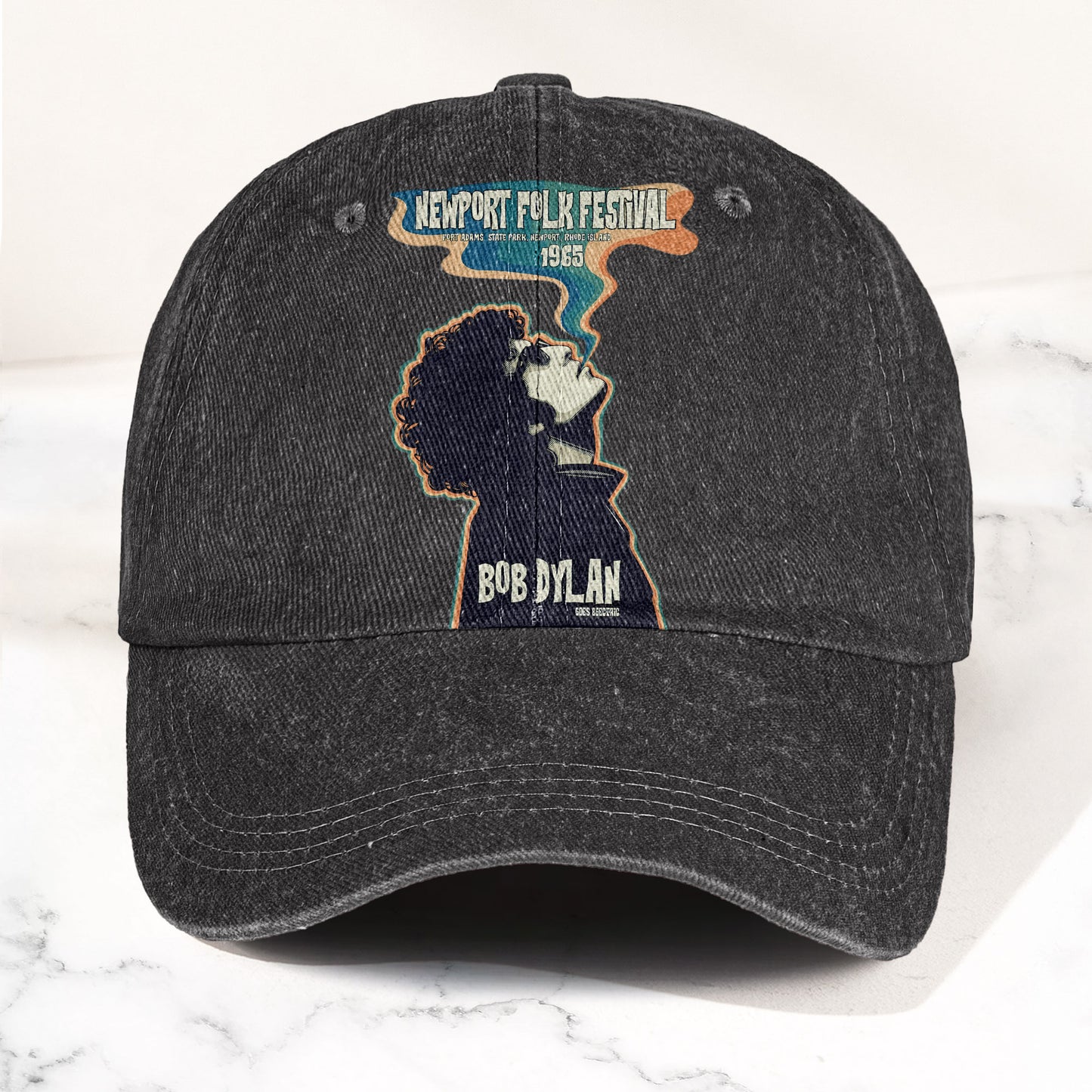 Bob Dylan Newport Folk Festival 1965 Goes Electric Vintage Graphic Denim Cap – Retro Vintage Dad Cap Gift For Dad (With Box)