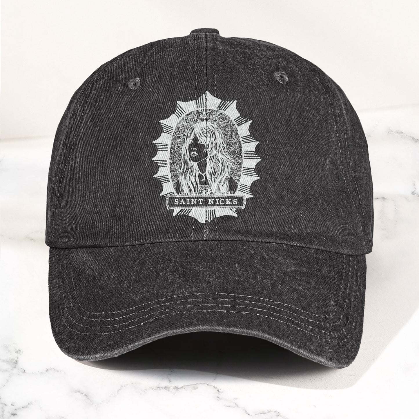 Saint Nicks Stevie Nicks Vintage Denim Cap – Retro Music Band Cap Gift For Dad (With Box)