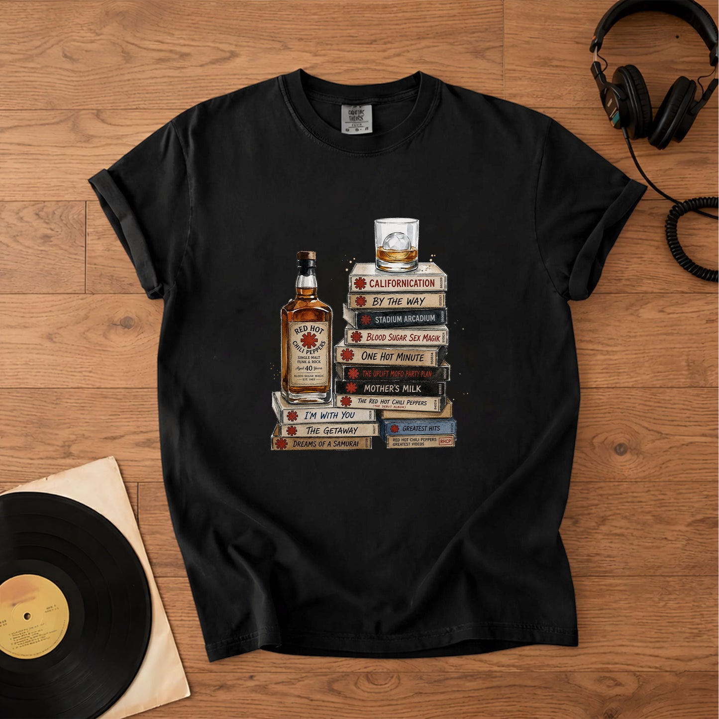 Red Hot Chili Peppers Cassette Album Collection Vintage T-Shirt – Retro Rock Music Red Hot Chili Peppers Merch Tee