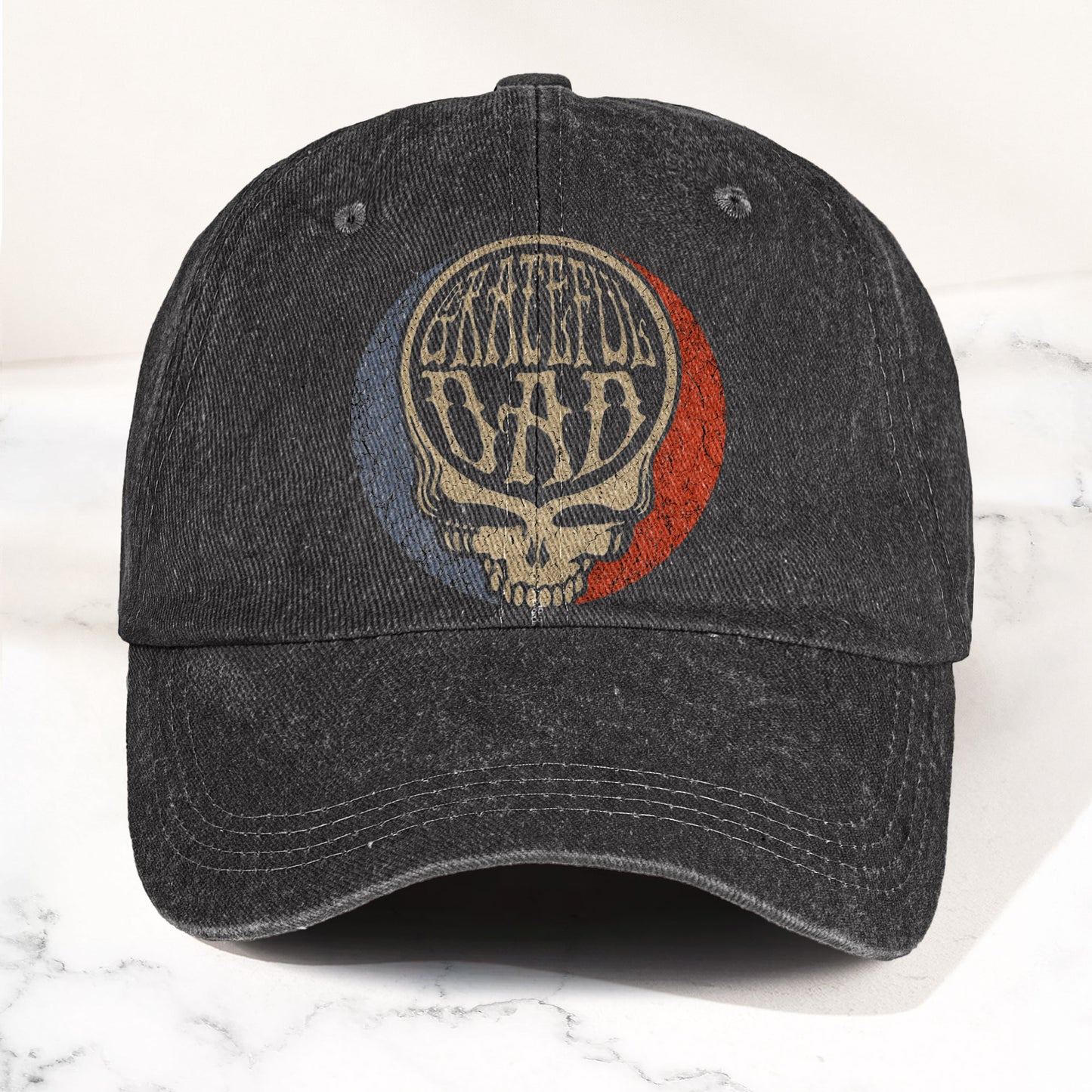 Grateful Dead Hat Steal Your Face Skull Denim Cap – Retro Vintage Dad Cap Gift For Dad (With Box)