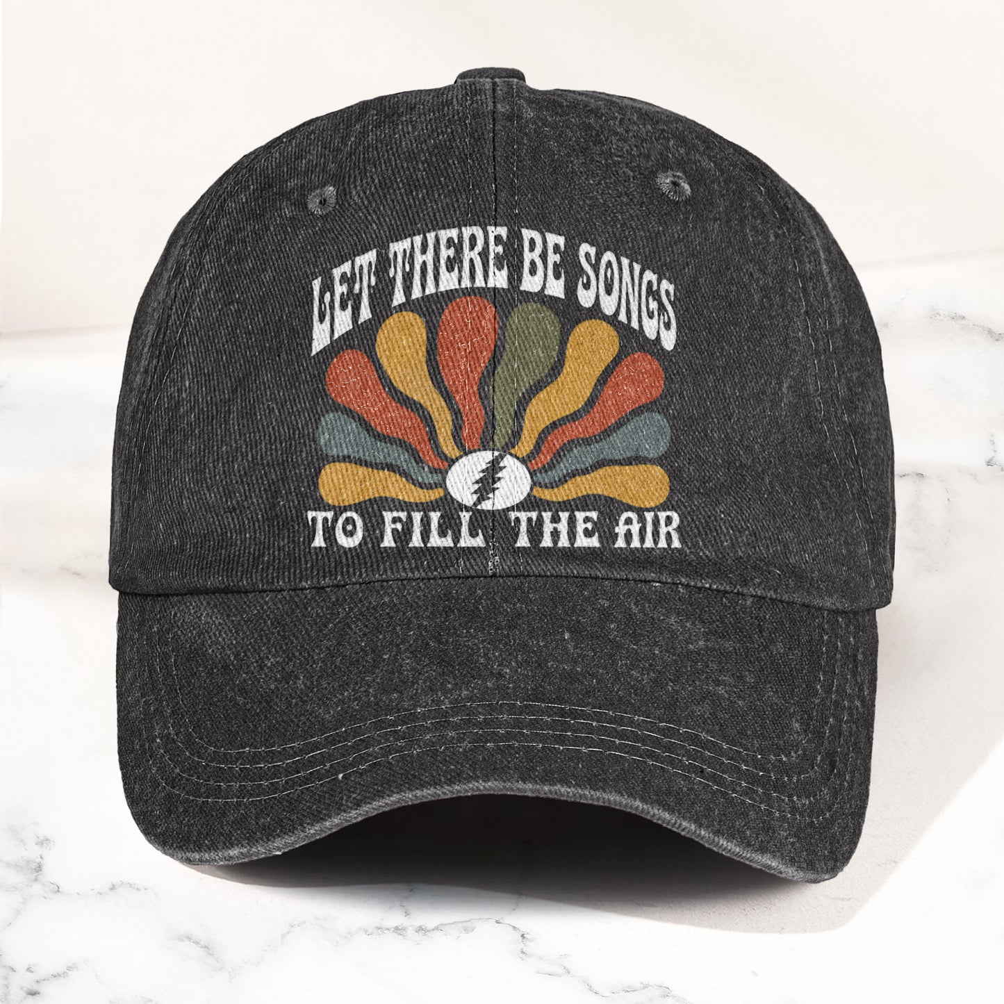 Grateful Dead Let There Be Songs To Fill The Air Denim Cap – Retro Vintage Dad Cap Gift For Dad (With Box)