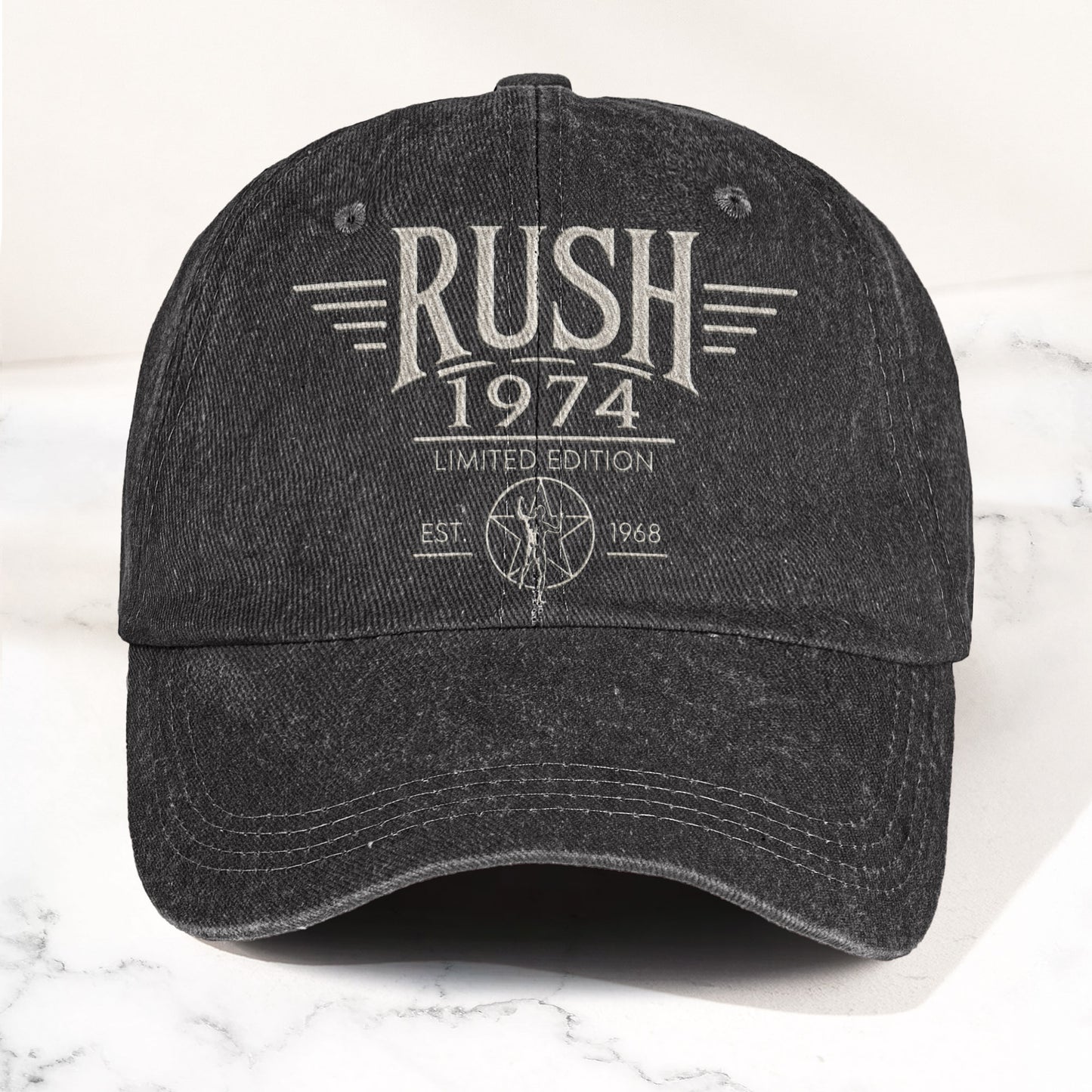 Rush 1974 Starman Logo Denim Cap – Vintage Dad Cap Gift For Dad (With Box)