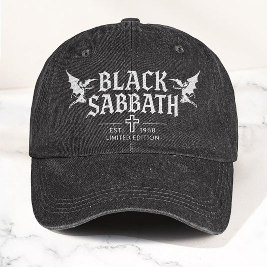 Black Sabbath Band Logo Est 1968 Denim Cap – Retro Vintage Dad Cap Gift For Dad (With Box)