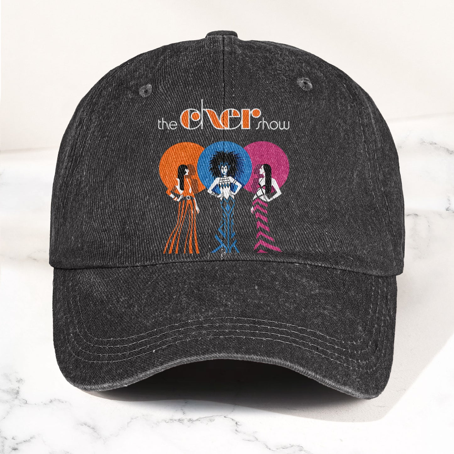 The Cher Show Graphic Denim Cap – Retro Rock Music Fan Cap (With Box)