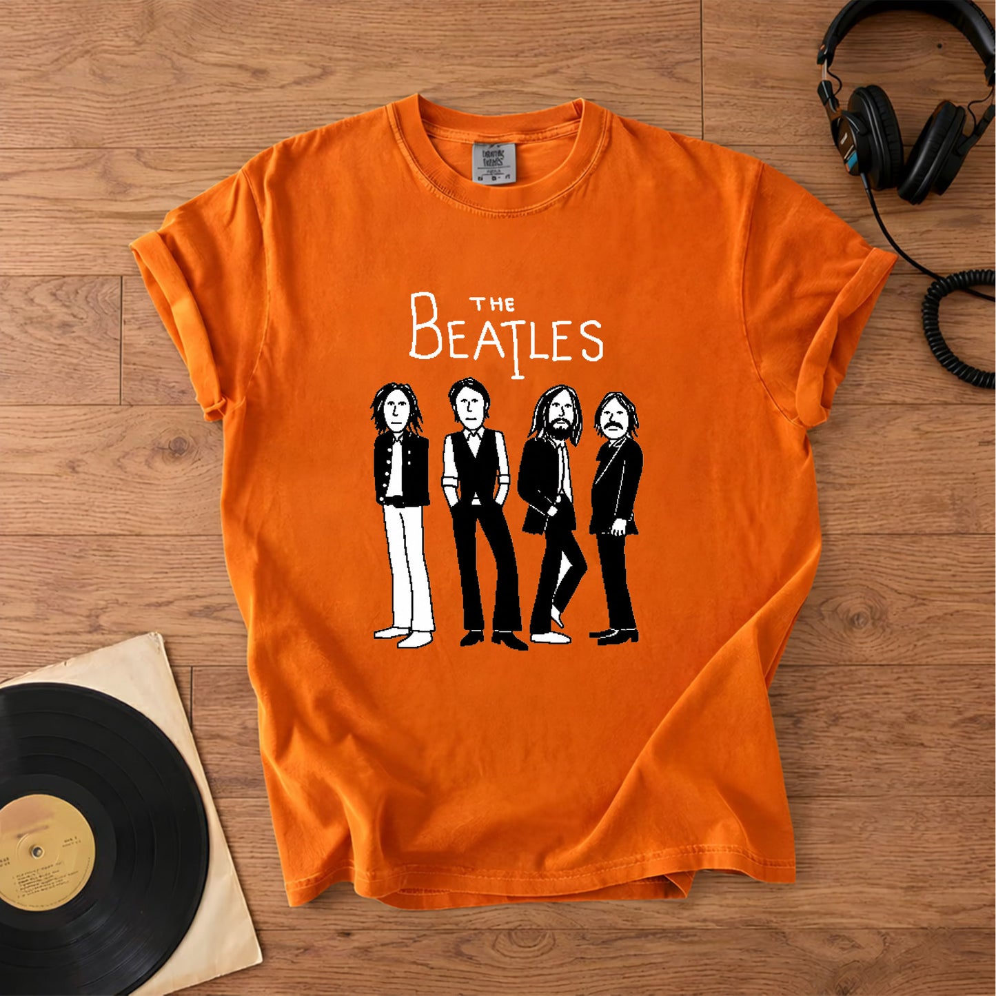 The Beatles Vintage Rock Band Cartoon Design Vintage T-Shirt – Retro Music Merch Tee