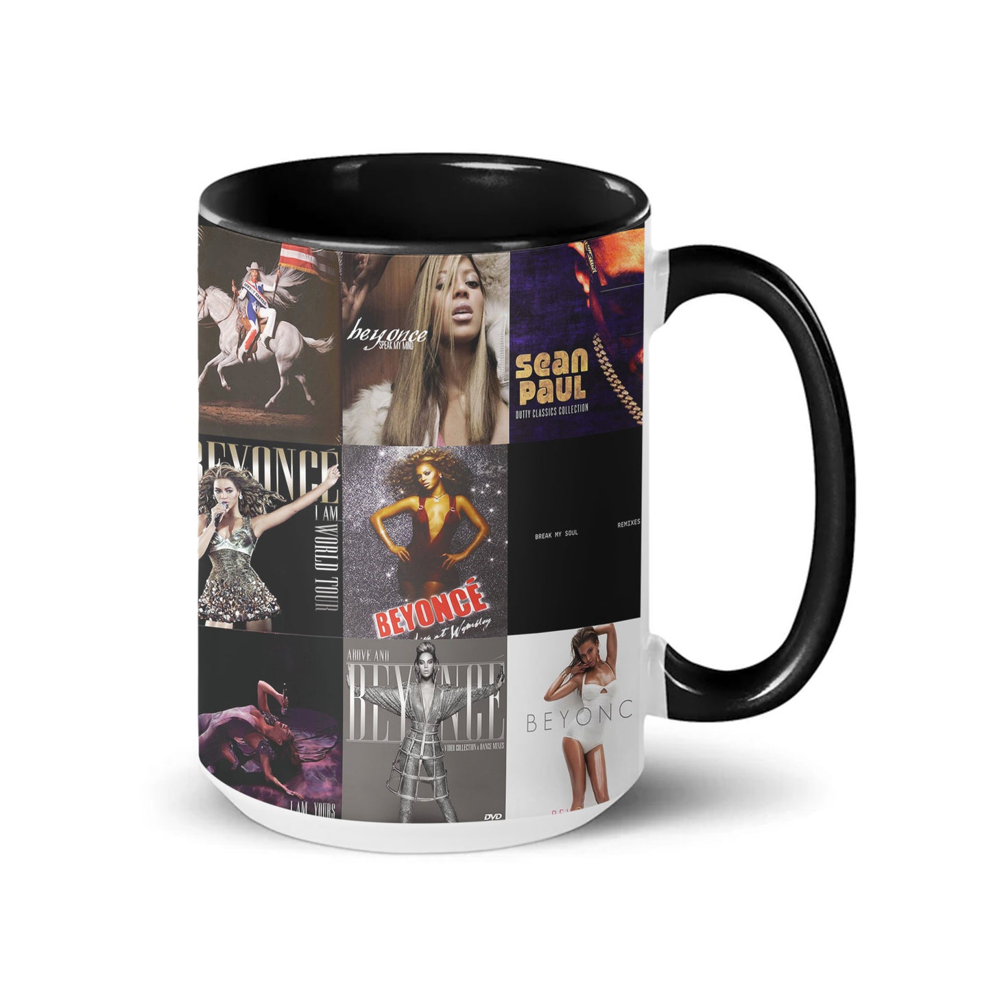 Beyoncé Accent Mug – Iconic Album Cover Collage Gift for Pop & R&B Fan ...