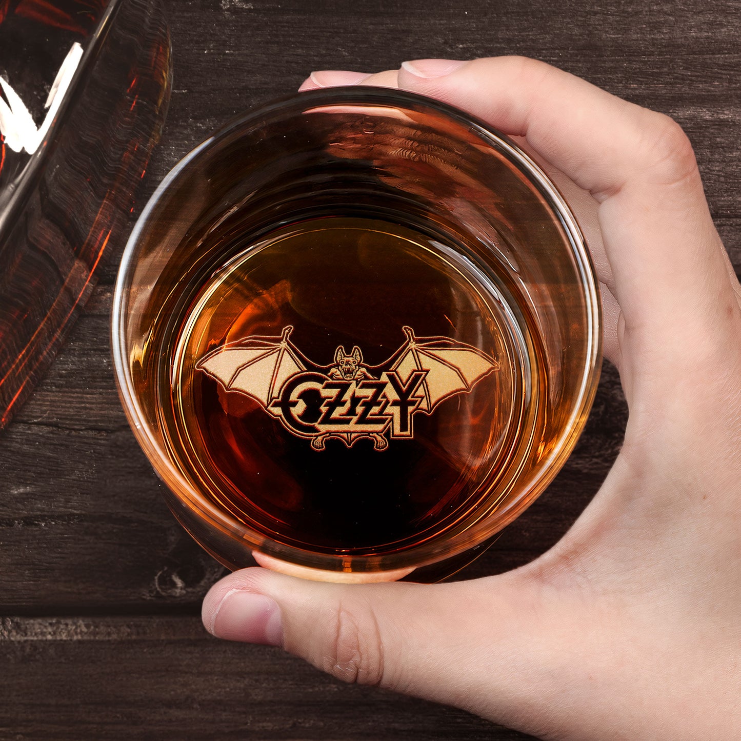 Ozzy Osbourne Bat Logo Engraved Whiskey Glass - Multiple Designs Available (With Gift Box)