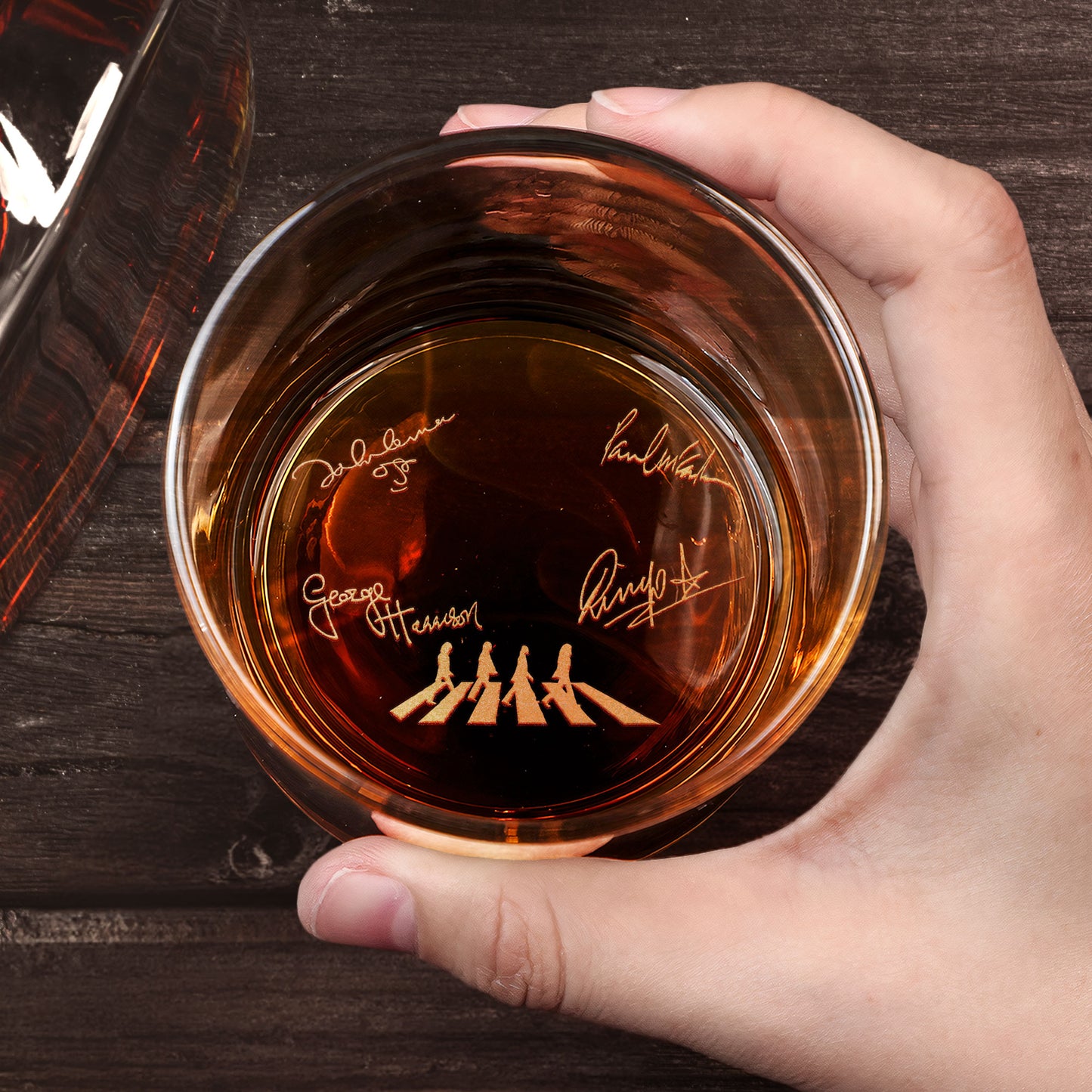 The Beatles Abbey Road With Sign Engraved Whiskey Glass - Multiple Designs Available (With Gift Box)
