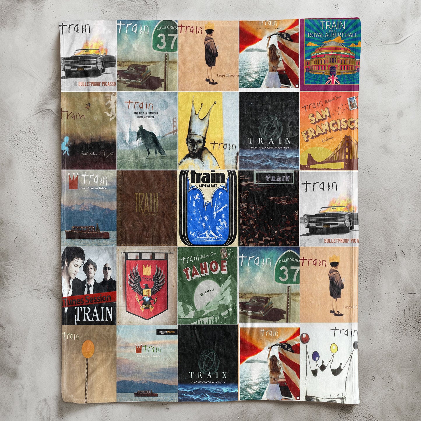 Train Sherpa Blanket – A Cozy Album Art Collection for True Fans