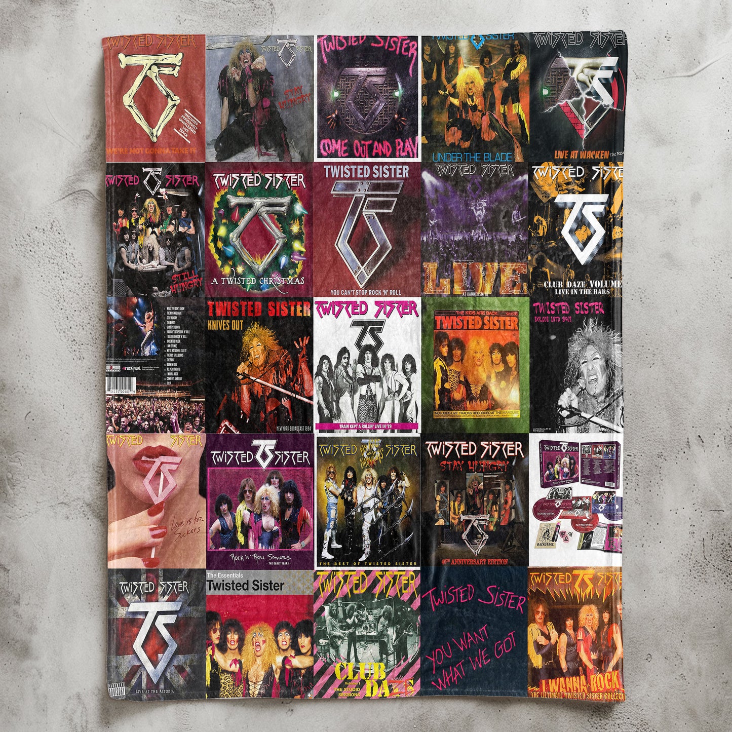 Twisted Sister Sherpa Blanket – A Loud ’n’ Proud Rock Nostalgia Quilt