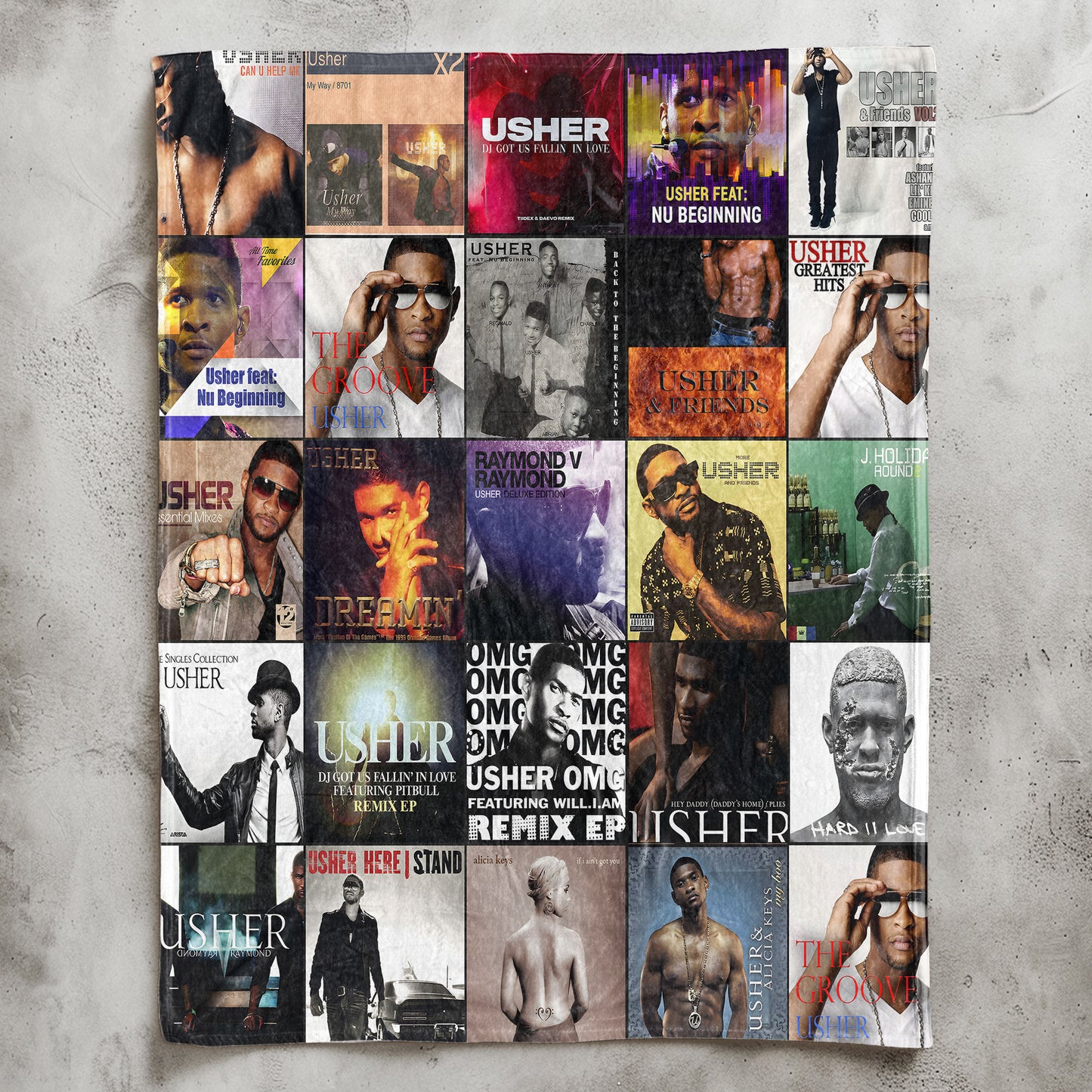 Usher Sherpa Blanket – A Hit-Filled Album Cover Tribute for R&B Lovers