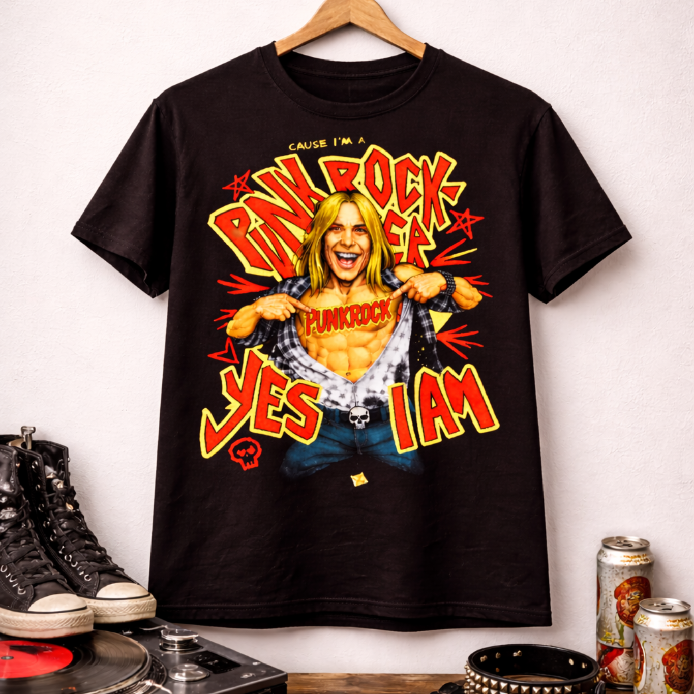 Punk Rocker Comfort Tee – “Yes I Am” Vintage Rebel Graphic Shirt