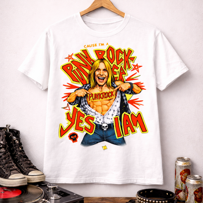 Punk Rocker Comfort Tee – “Yes I Am” Vintage Rebel Graphic Shirt