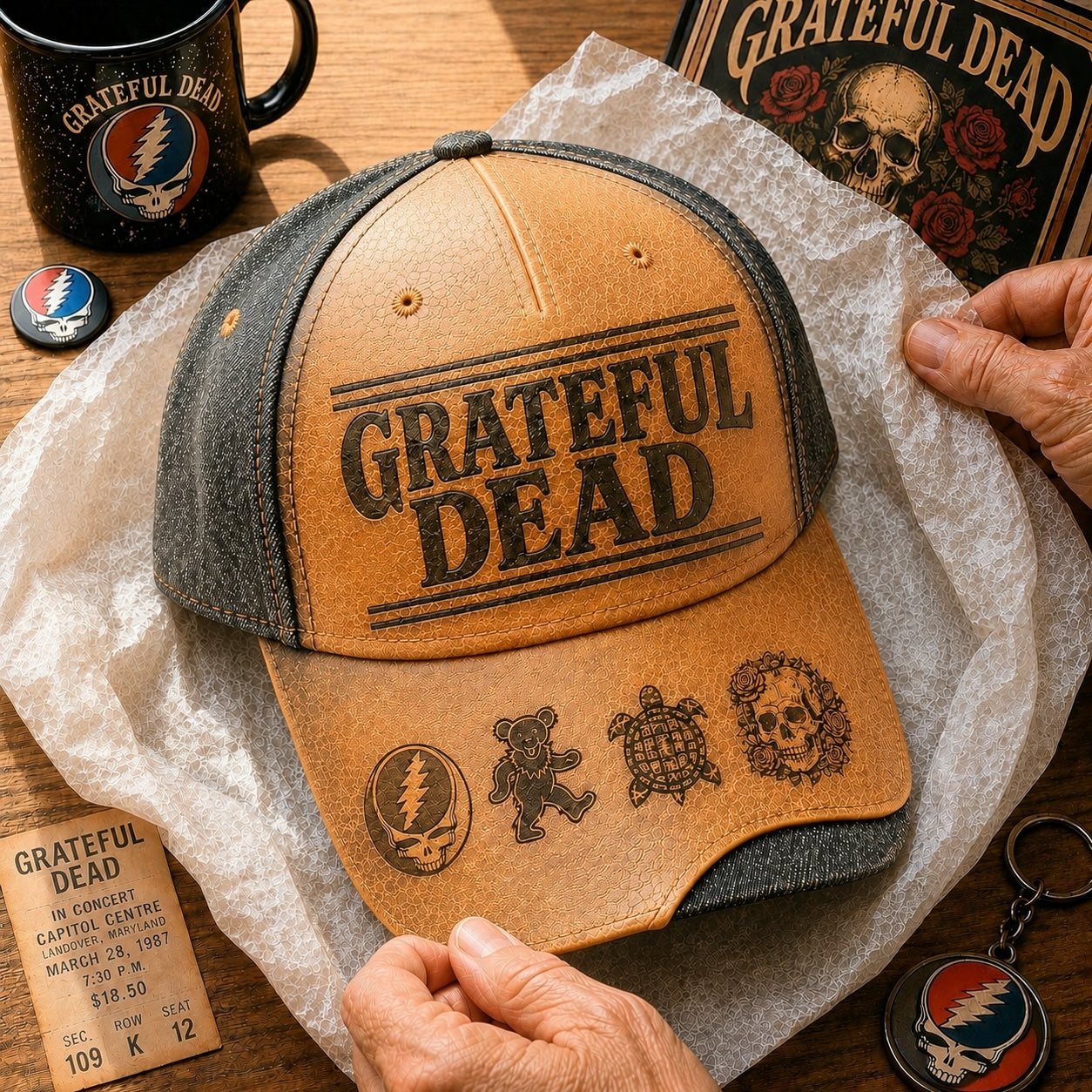 Grateful Dead Iconic Classic Cap – Retro Vintage Classic Cap (With Box)