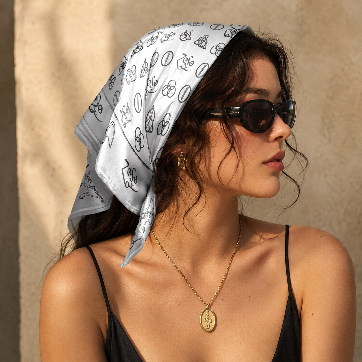 Led Zeppelin Bandana – Vintage Zoso Symbols & Icarus Design Rock Bandana for Classic Rock Fans