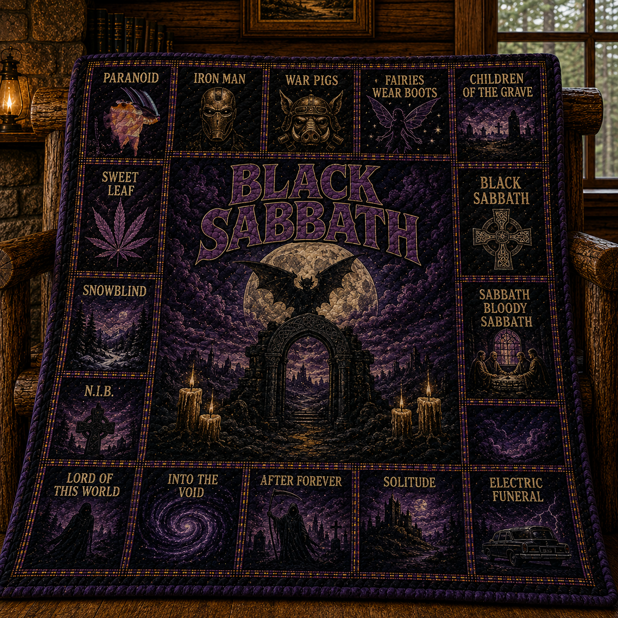Black Sabbath Heavy Metal Quilt Blanket – A Psychedelic Journey In Every Stitch