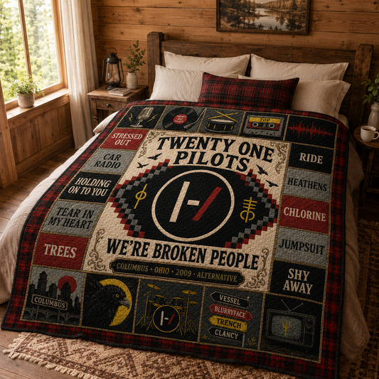 Twenty One Pilots Stressed Out Quilt Blanket – Vessel Trench Clancy High Quality Blanket For Fans