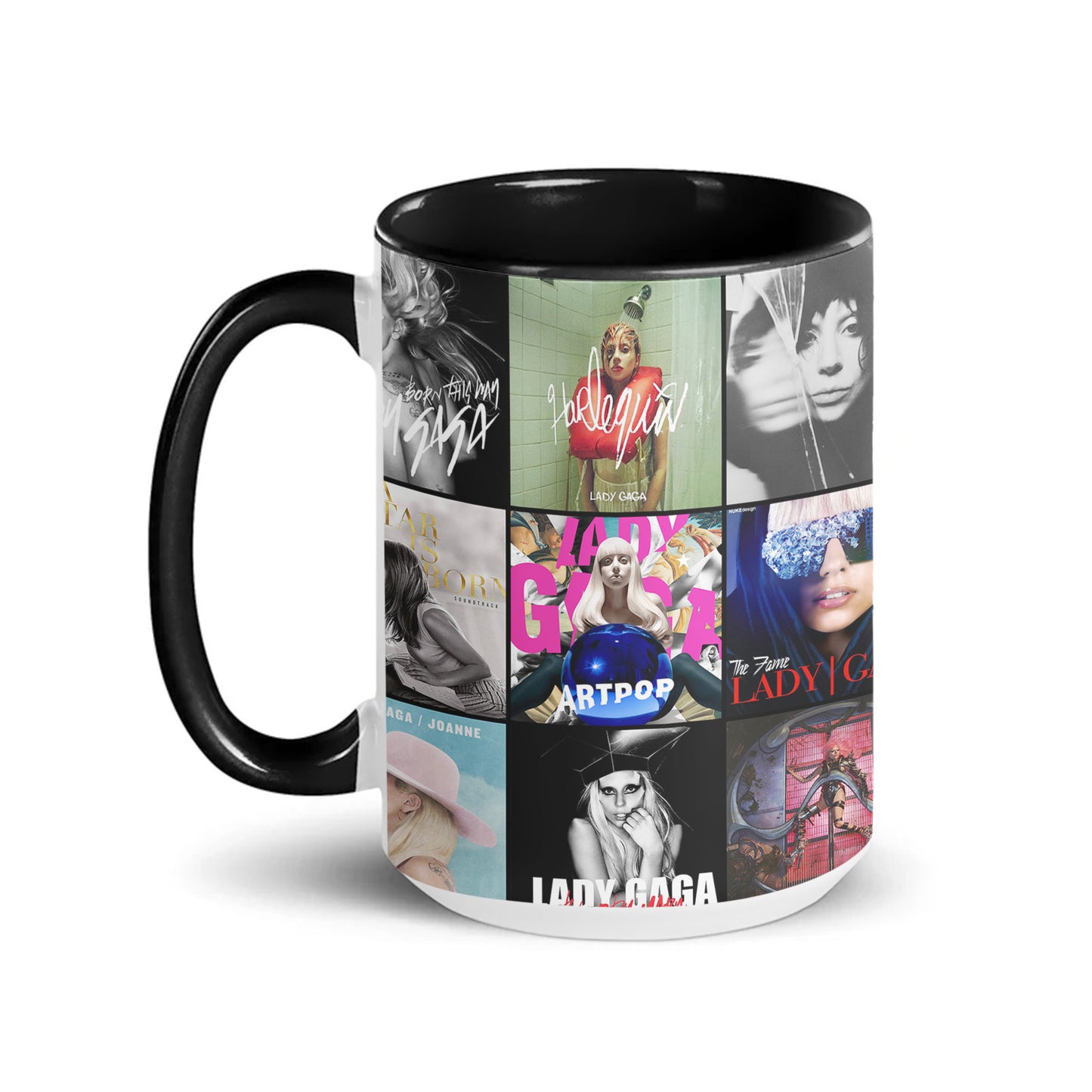 Lady Gaga Accent Mug – Pop Icon Album Cover Collage Gift