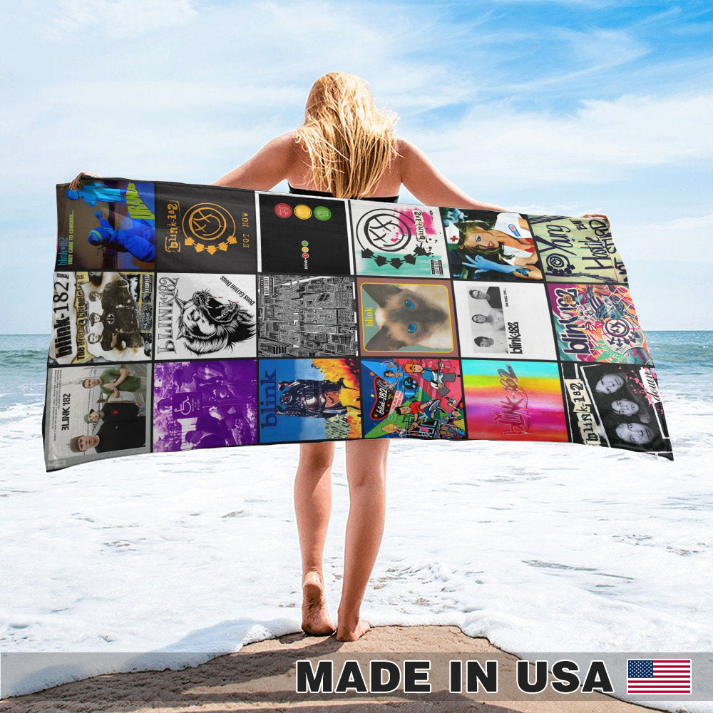 Blink-182 Beach Towel – Album Cover Collage Pop Punk Towel