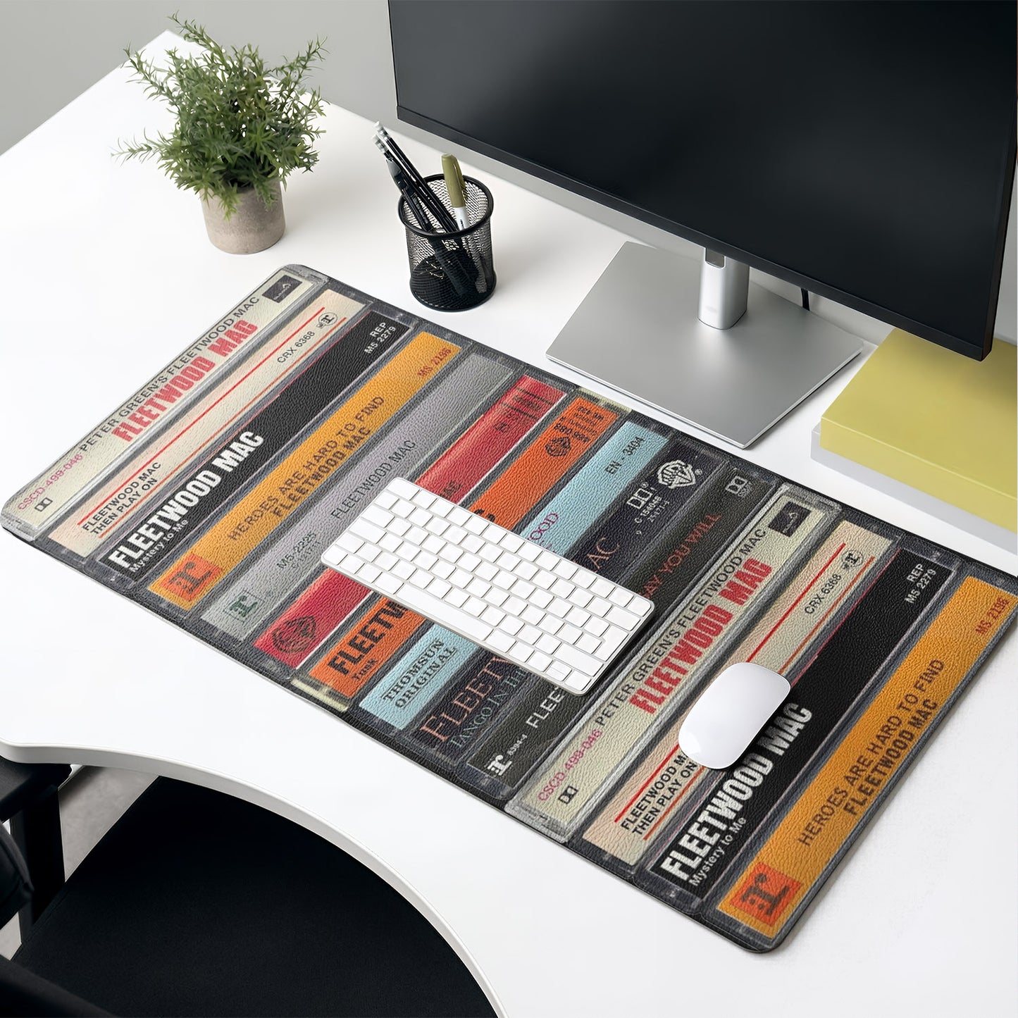 Fleetwood Mac Cassette Album Collage Print Desk Mat – Non-slip Office Gift Keyboard Pad Birthday Gift For Music Lovers