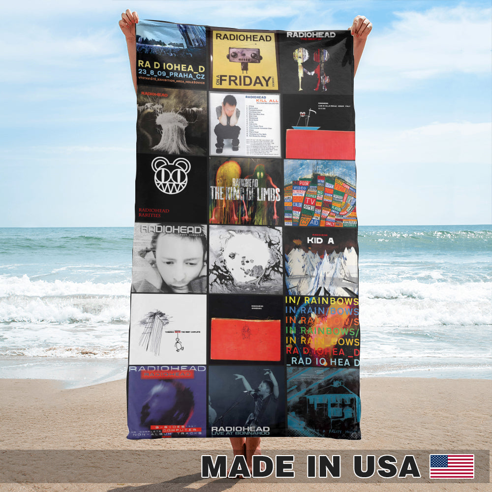 Radiohead Beach Towel – Album Cover Collage Alternative Rock Towel