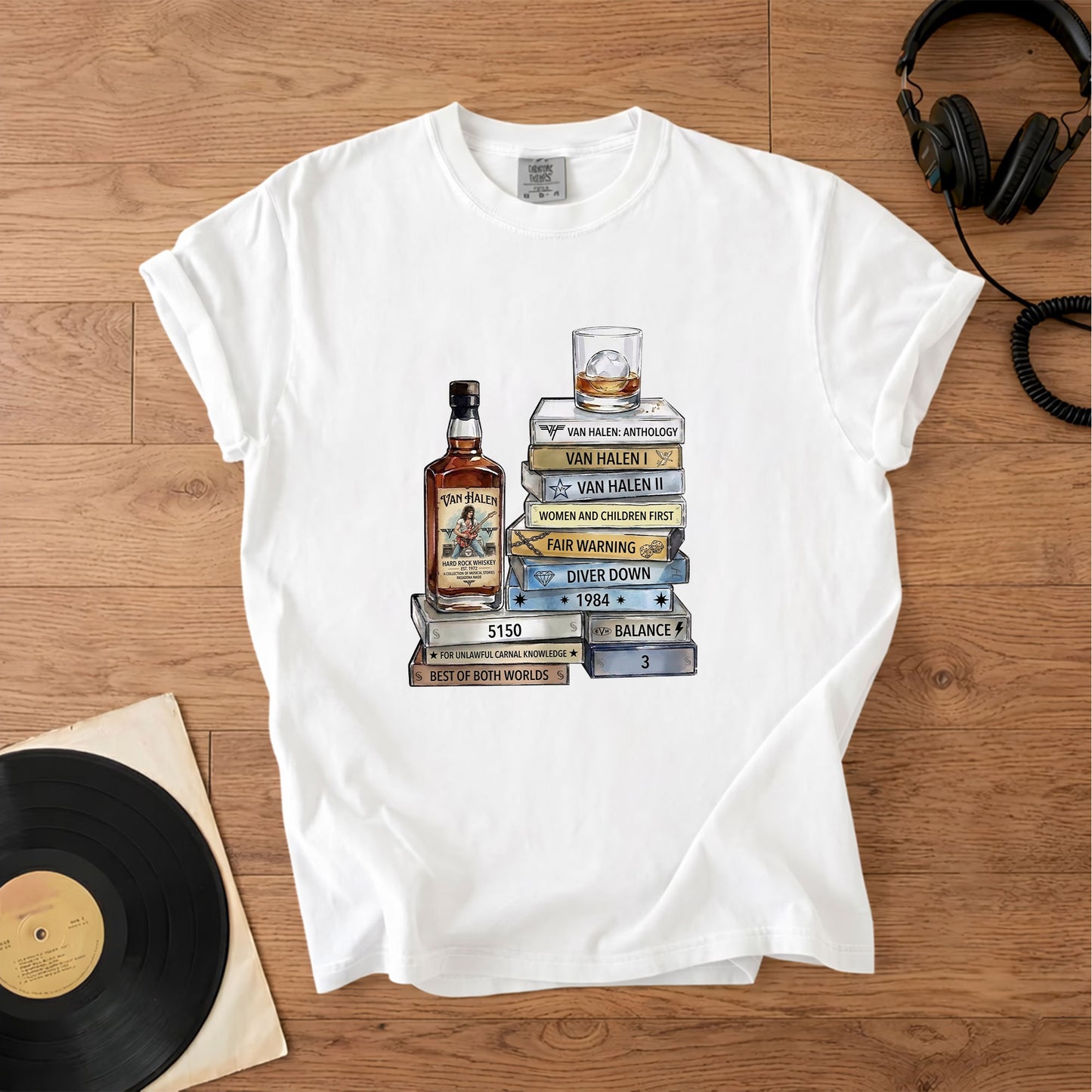 Van Halen Cassette Album Collection T-Shirt – Retro Rock Music Merch Tee